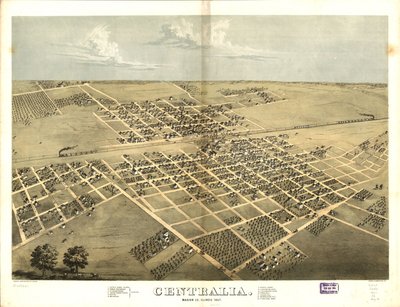 Centralia, Marion Co, Illinois 1867. LOC 73693347 af A.; Chicago Lithographing Co. Ruger
