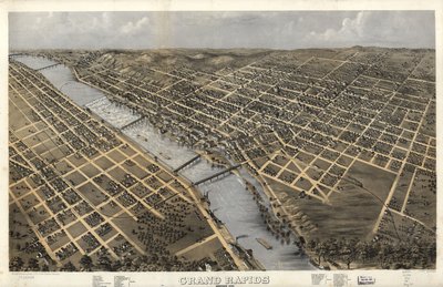 Grand Rapids, Michigan 1868. LOC 73693428 af A.; Chicago Lithographing Co. Ruger