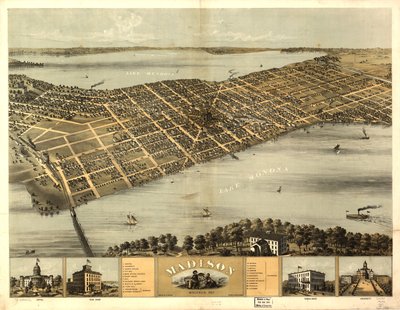 Madison, Wisconsin 1867. LOC 73694546 af A.; Chicago Lithographing Co. Ruger