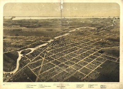Monroe, Monroe Co, Michigan 1866. LOC 73693438 af A.; Chicago Lithographing Co. Ruger
