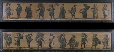 Les Cris de Paris, i 1634 (olie på træ) af A. Doy