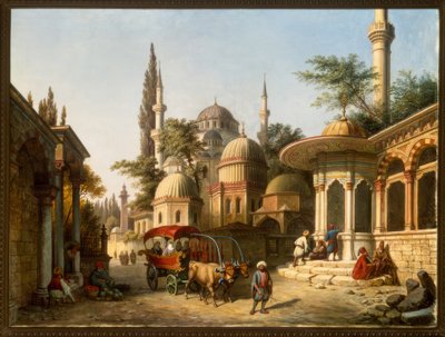 Udsigt over en moské i Istanbul af A. Finke