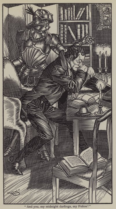 Illustration til The Essays of Elia af Charles Lamb (litho) af A. Garth Jones