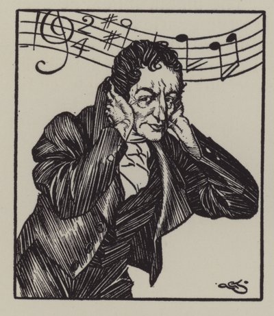 Illustration til The Essays of Elia af Charles Lamb (litho) af A. Garth Jones