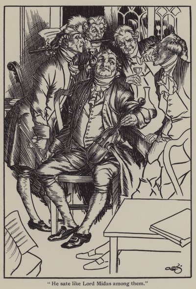Illustration til The Essays of Elia af Charles Lamb (litho) af A. Garth Jones