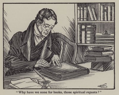 Illustration til The Essays of Elia af Charles Lamb (litho) af A. Garth Jones