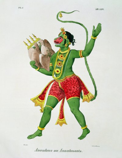 Hanuman, graveret af de Racinet af A. Geringer
