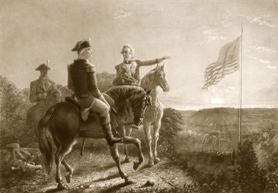 The Dawn of Peace, Morning of the Surrender of Yorktown, pub. 1881 af A. Gilchrist Campbell