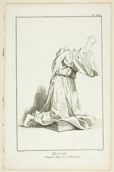 Design: Draperi Arranged On a Model, fra Encyclopédie af A. J. Defehrt