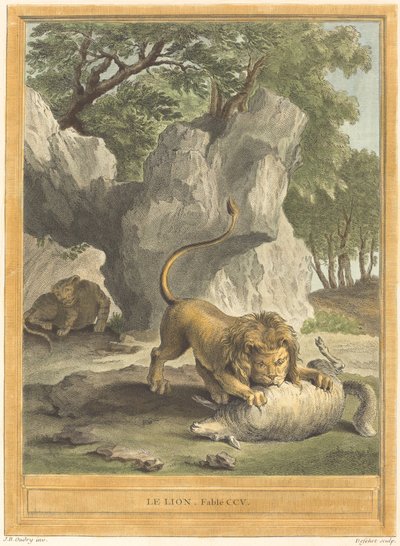 Le løven (Løven) af A. J. de Fehrt after Jean Baptiste Oudry