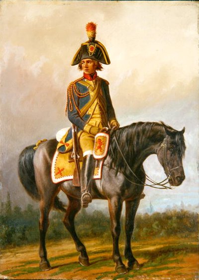 En politibetjent fra de forenede belgiske stater monteret på en hest af A. Jules Van Imschoot
