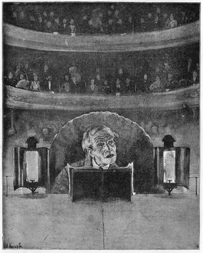 Hvordan en skuespiller ser sit publikum og suffleren, ca. 1890 af A. Kamak
