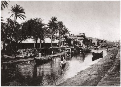 Ashar Creek, der fører til Shatt al-Arab, Basra, Irak, 1925. af A. Kerim