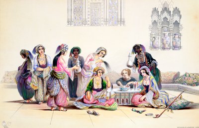 Interiør af et harem, Cairo, Egypten, midten af det 19. århundrede af A Margaretta Burr