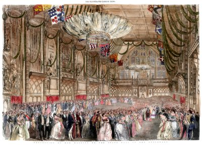 Procession af hendes majestæt til statsbal i Guildhall, 1851. af A Mason