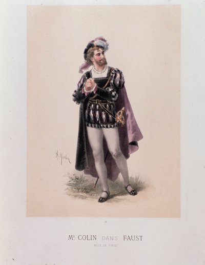 Monsieur Colin i rollen som Faust, opera af Charles Gounod (litografi af A. Morton