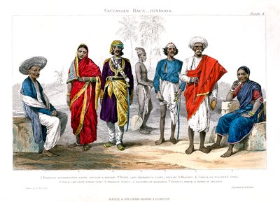Kaukasisk race, hinduer, 1800-1900. af A. Portier