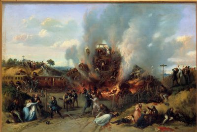 Jernbanekatastrofe i Bellevue på Versailles jernbane 8/05/1842 Maleri af A. Provost (aktiv 1834-1855) 1842 Sceaux, musee de l