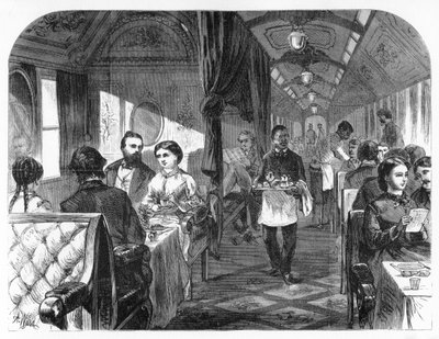 Palace Hotel Car, Union Pacific Railroad, c1870. af A. R. Ward