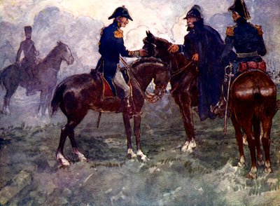 Først efter slaget mødtes Blucher og Wellington, 1815, 1905 af A. S. Forrest
