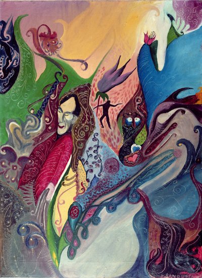 Fantasy (olie på lærred) af A. Sandeman