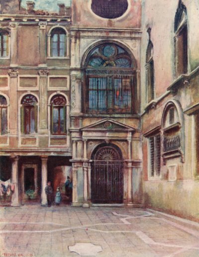 Gårdhave ved Scuola di S Giovanni Evangelista af A. Trevor Haddon