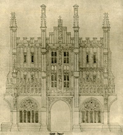 Arkitekttegning: Østfront, 1833-1834, 1906. af A. W. N. Pugin
