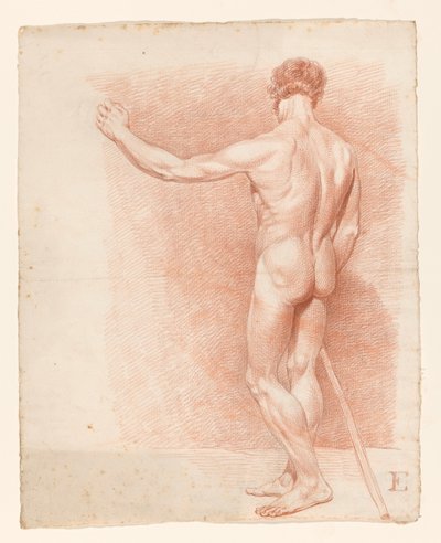 Stående nøgen mand, set bagfra af A. Waterloo (attributed to)