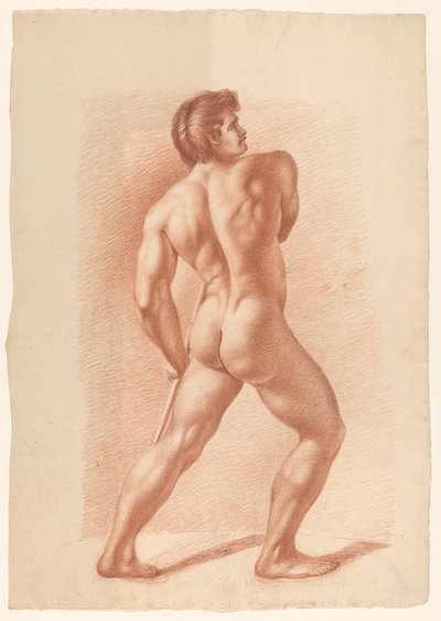 Stående nøgen mand, set bagfra af A. Waterloo (attributed to)