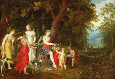 Diana og hendes jomfruer, efter jagten, 1626 af A. and Balen, H. van Govaerts