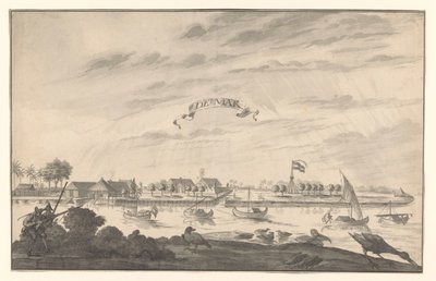 Udsigt over Demak The Mak (titel på objekt) af A. de Nelly (possibly)