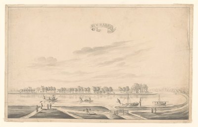 Udsigt over Surabaya Sourabaya (titel på objekt) af A. de Nelly (possibly)