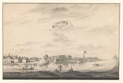 Udsigt over Tegal Taggal (titel på objekt) af A. de Nelly (possibly)