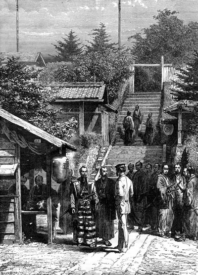 Guards of the Swiss Legation, Yedo Tokyo, 1800-tallet. af A. de Neuville