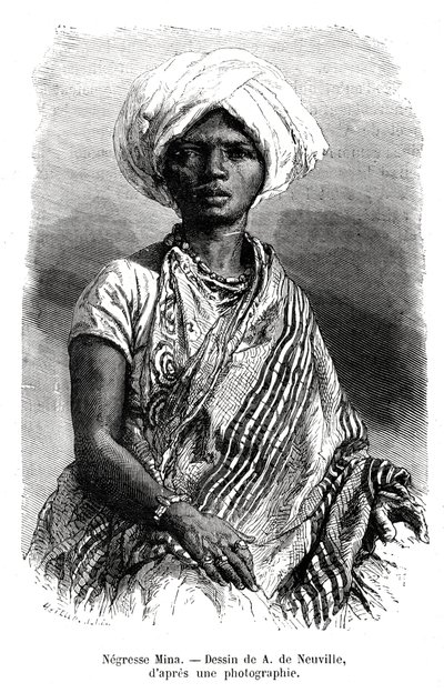 Negresse Mina, Brasilien, 1800-tallet af A. de Neuville