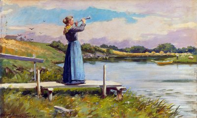 Diner horn. Maleri af Abbott Fuller Graves (1859-1936). Olie på lærred, 31,5 x 52 cm. Privat samling. af Abbott Fuller Graves