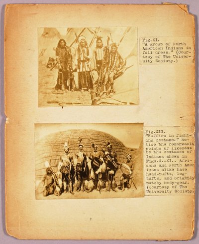 Fig. XI "Eine Gruppe nordamerikanischer Indianer in voller Tracht", Studienmappe für das Buch Tarnung im Tierreich af Abbott Handerson Thayer