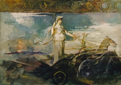 Minerva i en vogn, ca. 1894. af Abbott Handerson Thayer