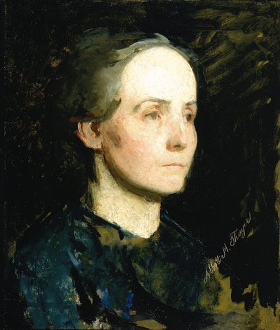 Portræt af en kvinde frøken Gertrude Bloede, ca. 1881. af Abbott Handerson Thayer