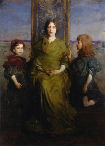 Jomfru på tronen af Abbott Handerson Thayer
