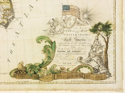 Amerikas første nationale kort, 1784 af Abel Buell
