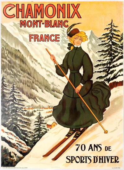 Chamonix Mont Blanc 70 års vintersport. af Abel Faivre