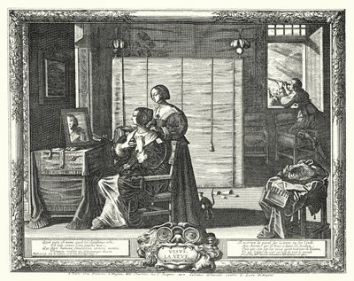 La Toilette (gravering) af Abraham (after) Bosse