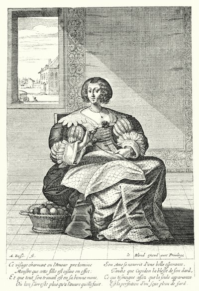 Brodereren (gravering) af Abraham (after) Bosse