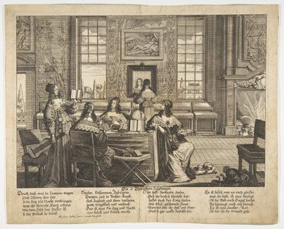 The Foolish Virgins Conversing, midten til slutningen af det 17. århundrede. af Abraham Aubry