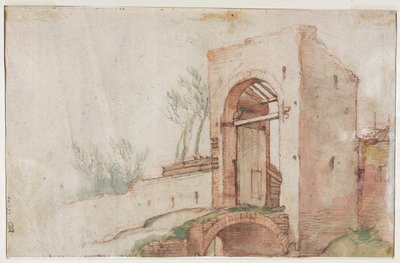 Bro og port (verso) af Abraham Bloemaert