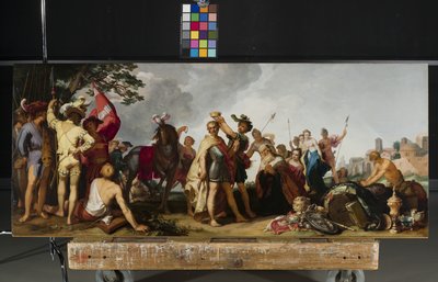 Kroningsscene (olie på træ) af Abraham Bloemaert