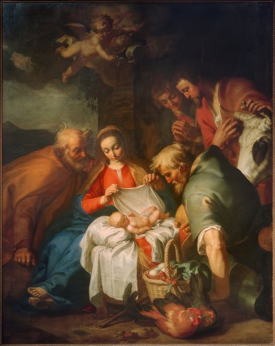 Tilbedelse af hyrderne af Abraham Bloemaert