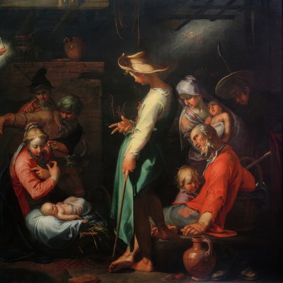 Tilbedelse af hyrderne af Abraham Bloemaert