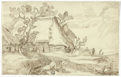 Gård under stråtag af Abraham Bloemaert